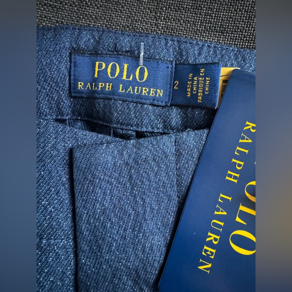 Polo Ralph Lauren Navy Blue Lurex High
Waist Wide Leg Pants 2 - NWT - Picture 6 of 8